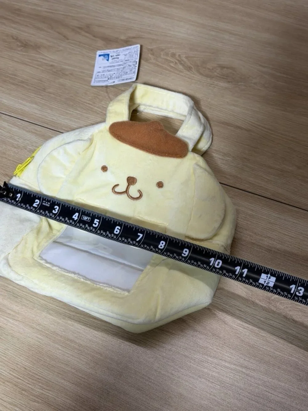 Pompompurin Sanrio Zip Up Tote Bag New Japan 2022 Plush See Through Window NEW